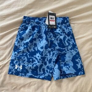 Under Armour Youth Patterned Blue Athletic Shorts